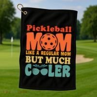 Pickleball Mom Like A Regular Mom Cool Funny Pickleball Gift Golf Towel thumb 1