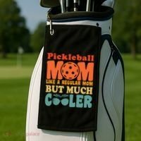 Pickleball Mom Like A Regular Mom Cool Funny Pickleball Gift Golf Towel thumb 2
