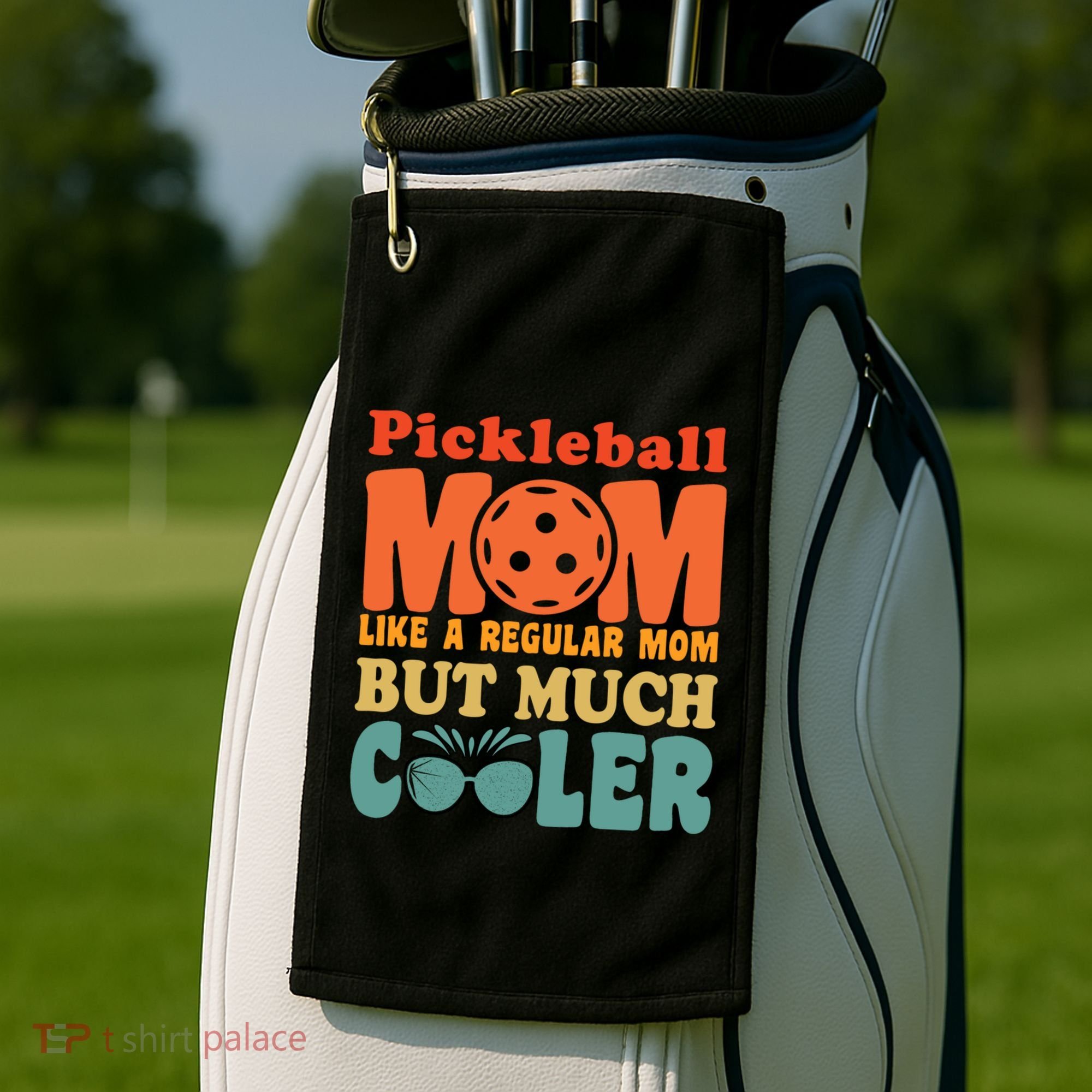 Pickleball Mom Like A Regular Mom Cool Funny Pickleball Gift Golf Towel