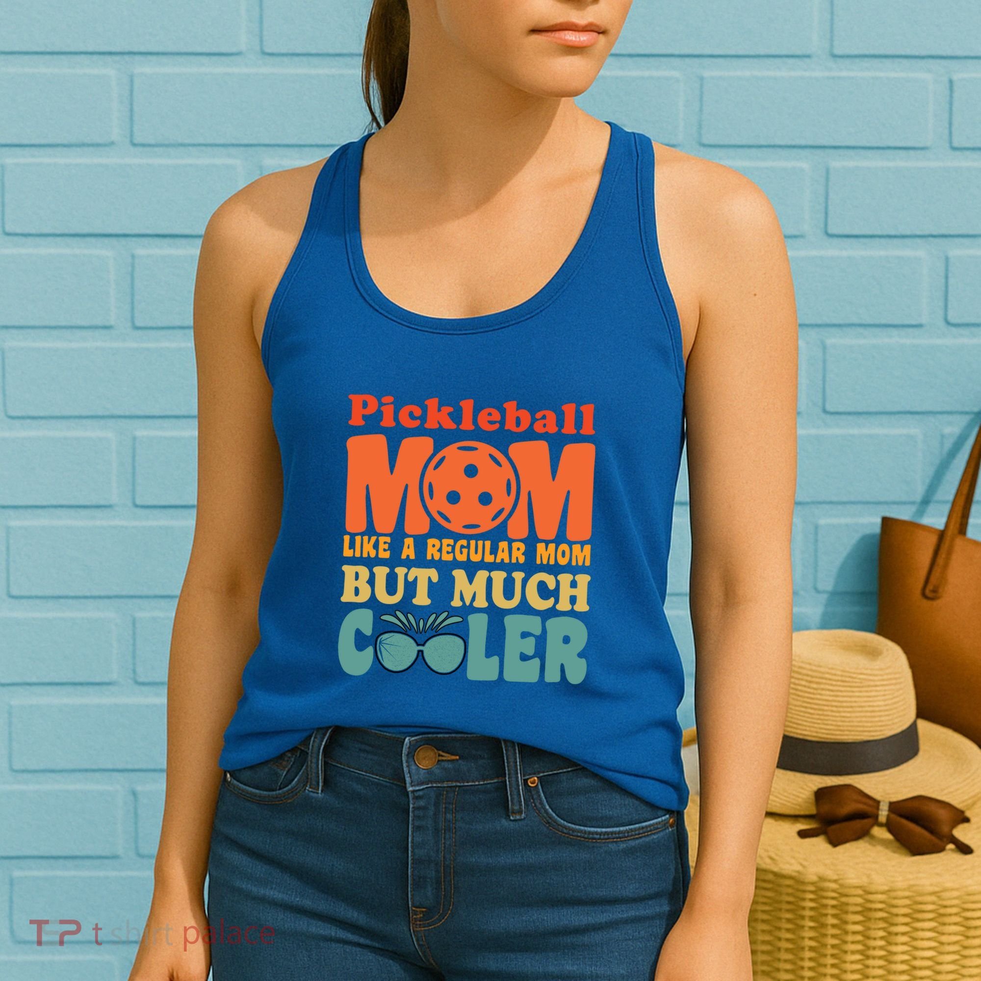 Pickleball Mom Like A Regular Mom Cool Funny Pickleball Gift Women's Tank Top