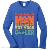 Pickleball Mom Like A Regular Mom Cool Funny Pickleball Gift Women's Long Sleeve Shirt thumb 0