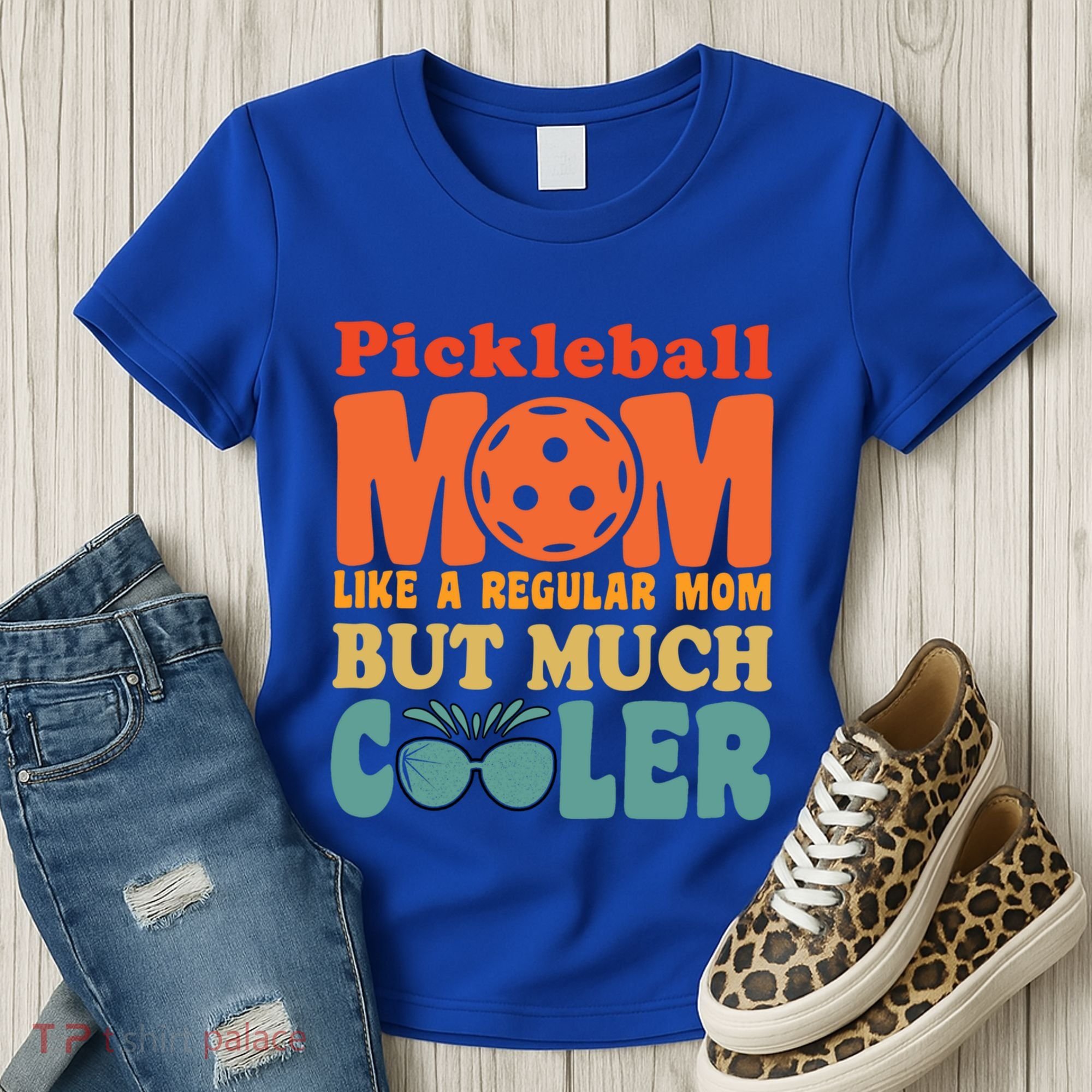 Pickleball Mom Like A Regular Mom Cool Funny Pickleball Gift Women's T-Shirt