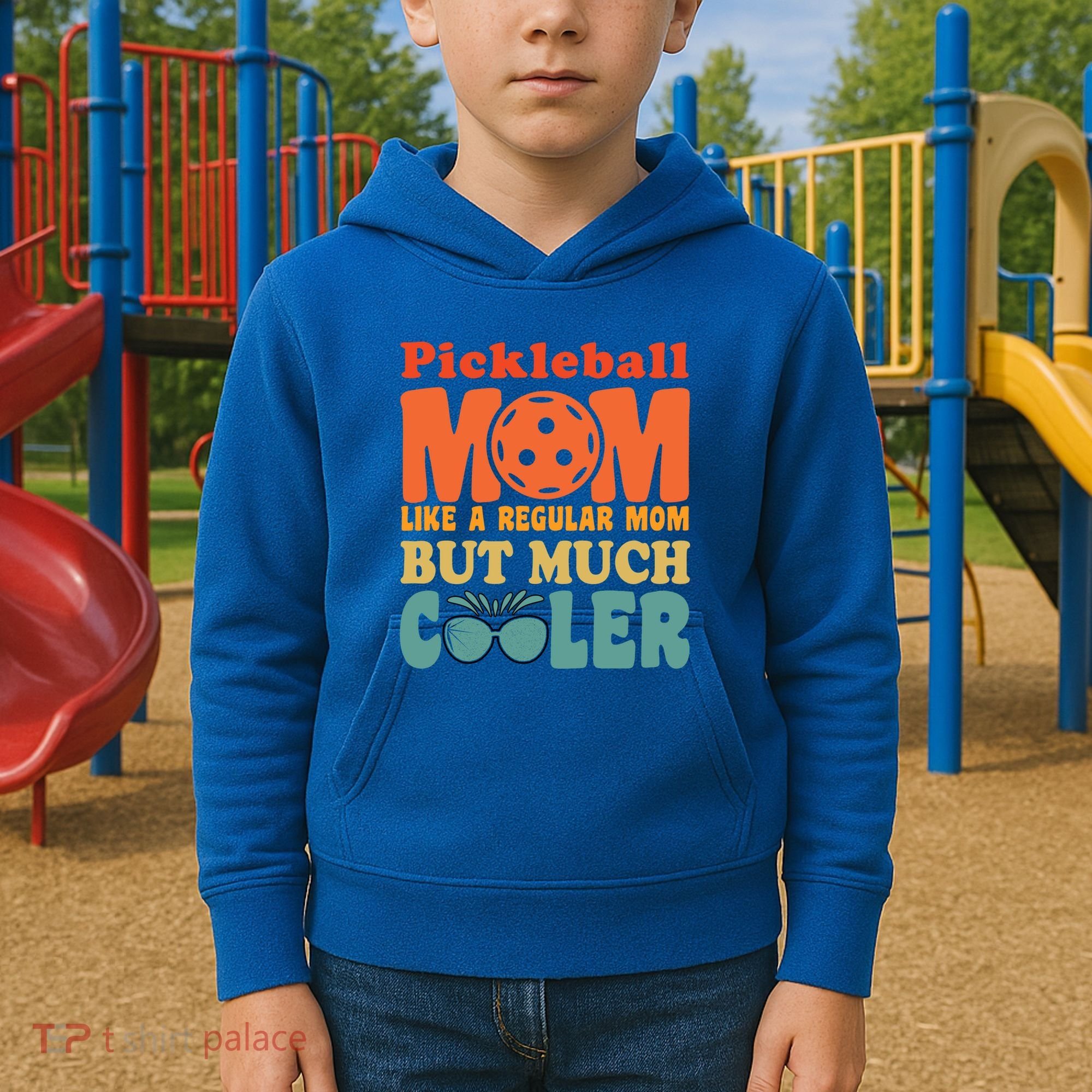 Pickleball Mom Like A Regular Mom Cool Funny Pickleball Gift Kids Hoodie
