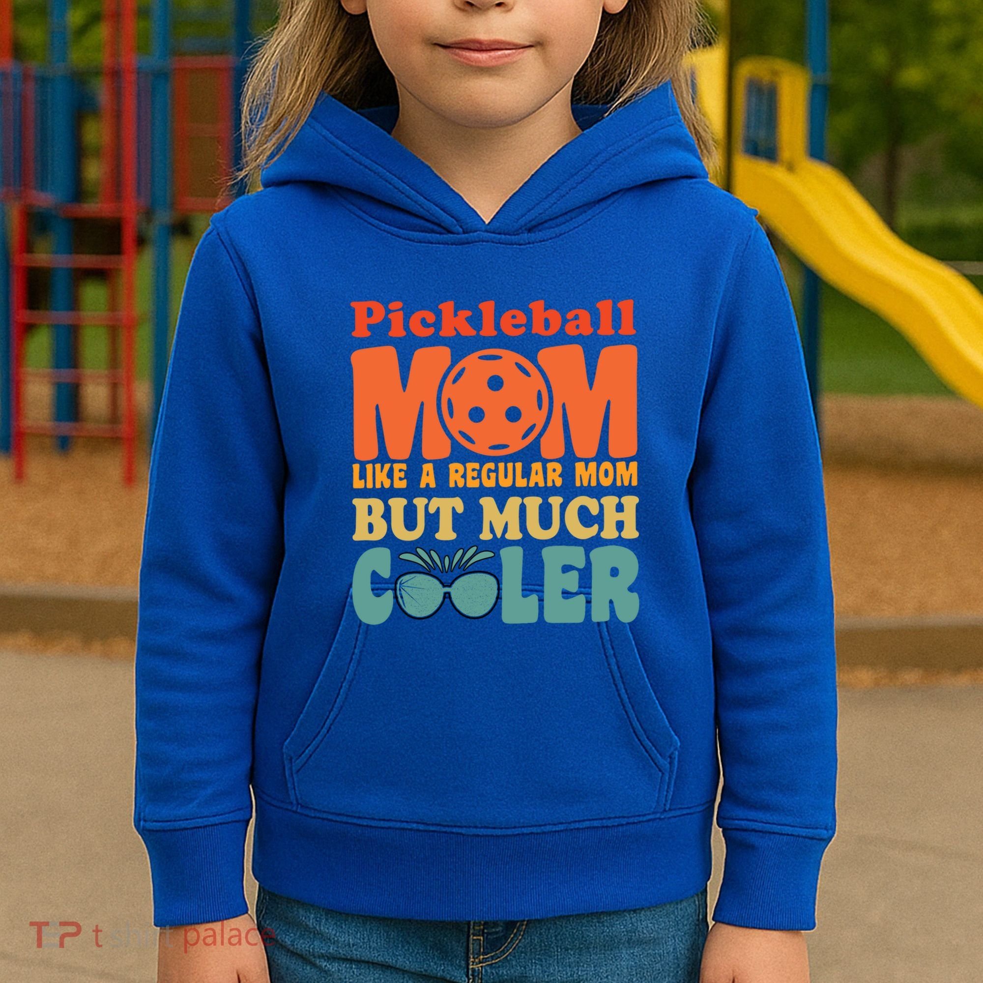 Pickleball Mom Like A Regular Mom Cool Funny Pickleball Gift Kids Hoodie