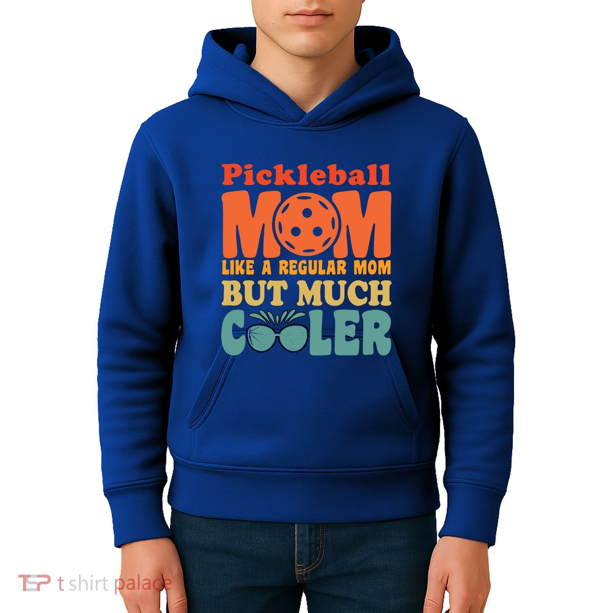 Pickleball Mom Like A Regular Mom Cool Funny Pickleball Gift Kids Hoodie