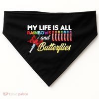 Phlebotomy My Life Is Rainbows Butterflies Phlebotomist USA-Made Doggie Bandana thumb 0