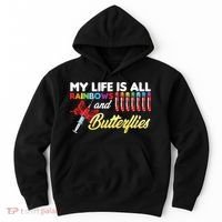 Phlebotomy My Life Is Rainbows Butterflies Phlebotomist Hoodie thumb 0
