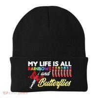 Phlebotomy My Life Is Rainbows Butterflies Phlebotomist Beanie thumb 0