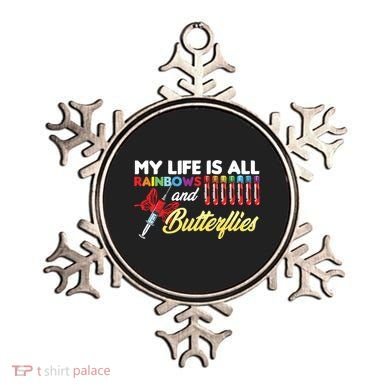 Phlebotomy My Life Is Rainbows Butterflies Phlebotomist Ornament