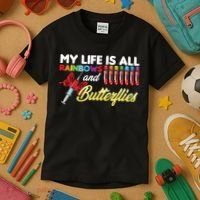 Phlebotomy My Life Is Rainbows Butterflies Phlebotomist Kids T-Shirt thumb 3