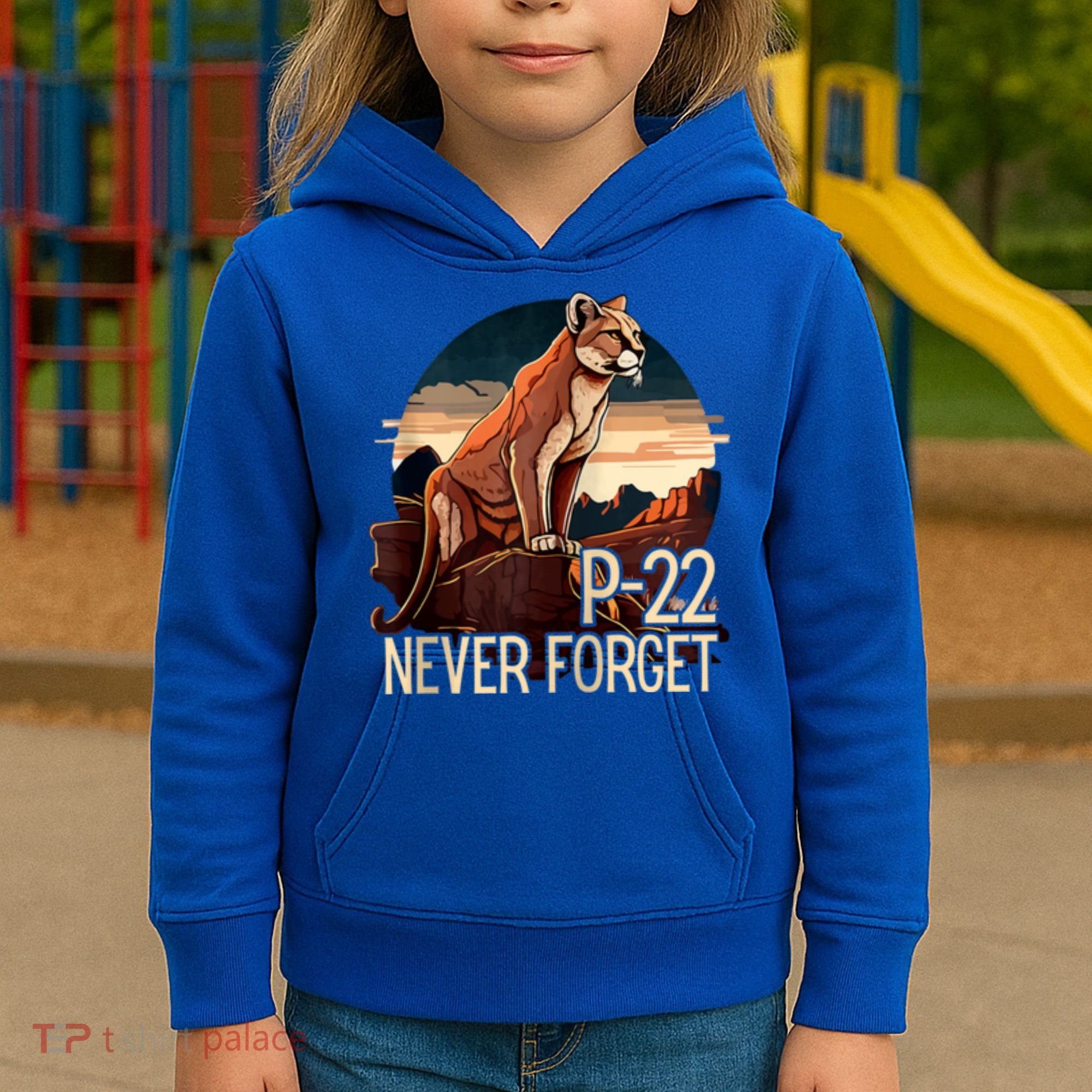 P22 Mountain Lion Never Forget P22 Kids Hoodie