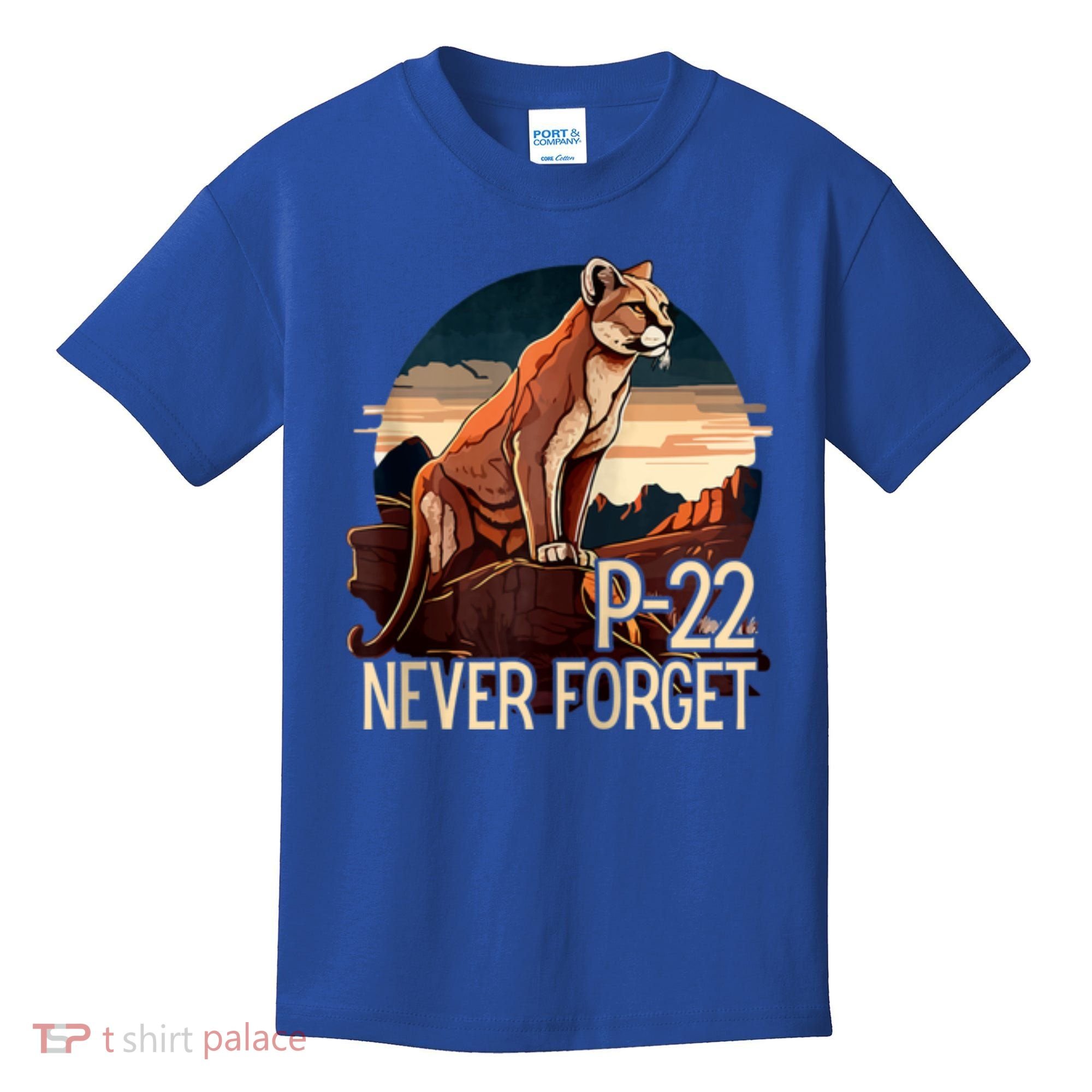 P22 Mountain Lion Never Forget P22 Kids T-Shirt