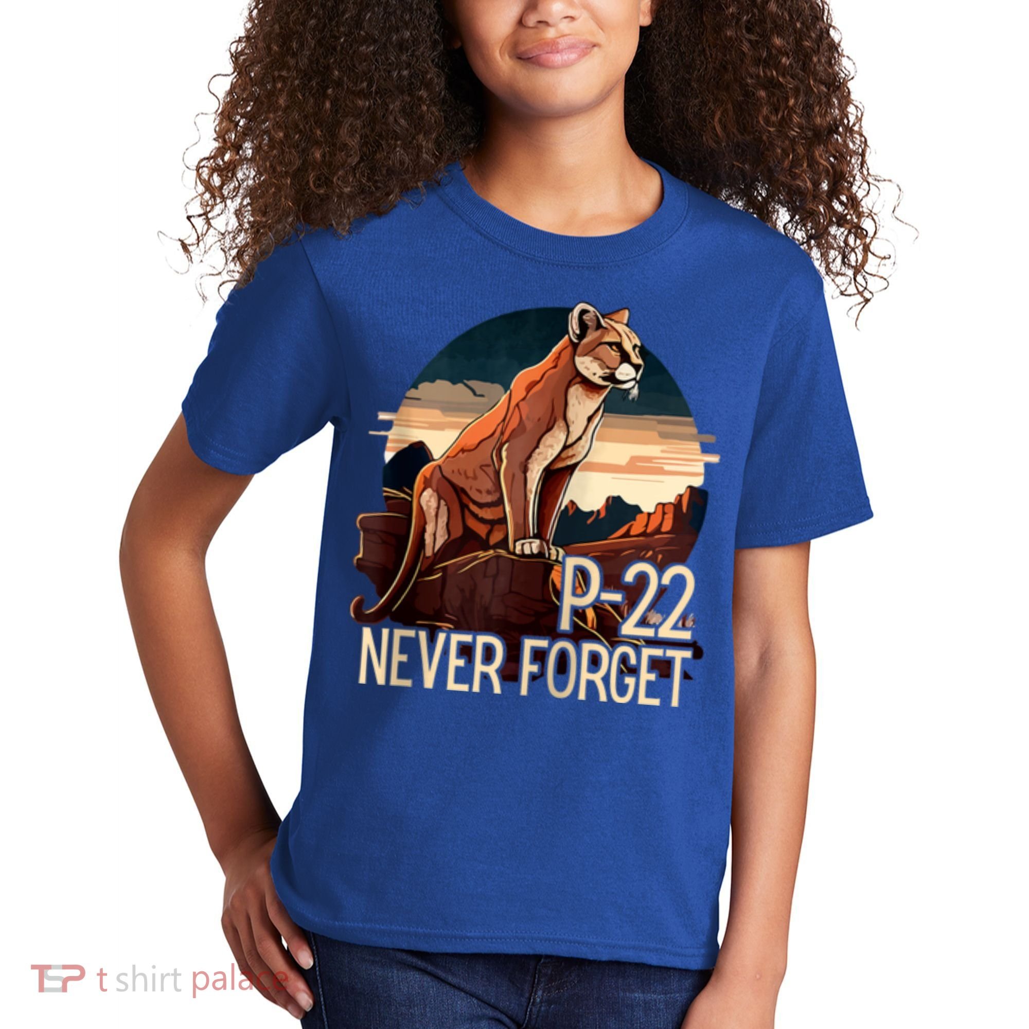 P22 Mountain Lion Never Forget P22 Kids T-Shirt