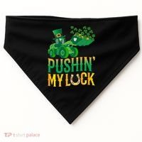 Pushing My Luck Funny Wheel Loader St Paddy’S Day Meaningful Gift USA-Made Doggie Bandana thumb 0