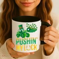 Pushing My Luck Funny Wheel Loader St Paddy’S Day Meaningful Gift Coffee Mug thumb 3