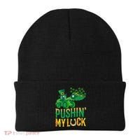 Pushing My Luck Funny Wheel Loader St Paddy’S Day Meaningful Gift Beanie thumb 0