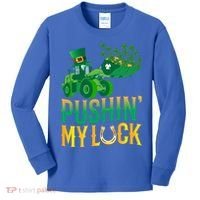 Pushing My Luck Funny Wheel Loader St Paddy’S Day Meaningful Gift Kids Long Sleeve Shirt thumb 0