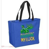 Pushing My Luck Funny Wheel Loader St Paddy’S Day Meaningful Gift Tote Bag thumb 2
