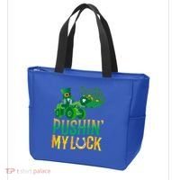 Pushing My Luck Funny Wheel Loader St Paddy’S Day Meaningful Gift Tote Bag thumb 3