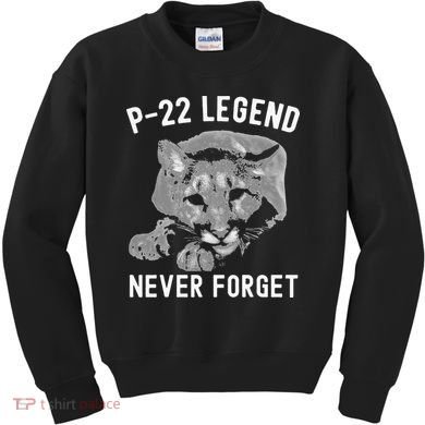 P-22 Mountain Lion Never Forget P-22 Exotic Animals Kids Sweatshirt