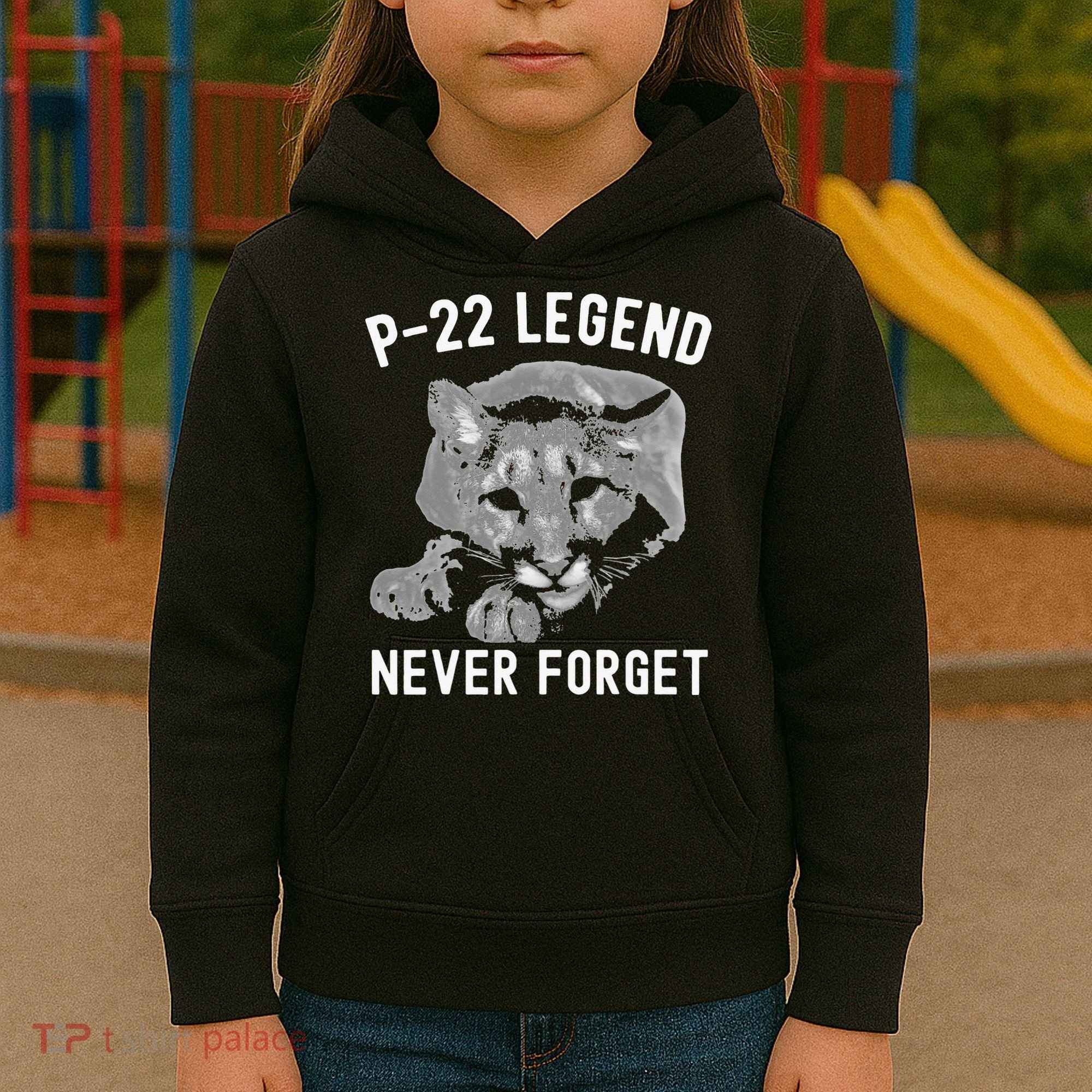 P-22 Mountain Lion Never Forget P-22 Exotic Animals Kids Hoodie