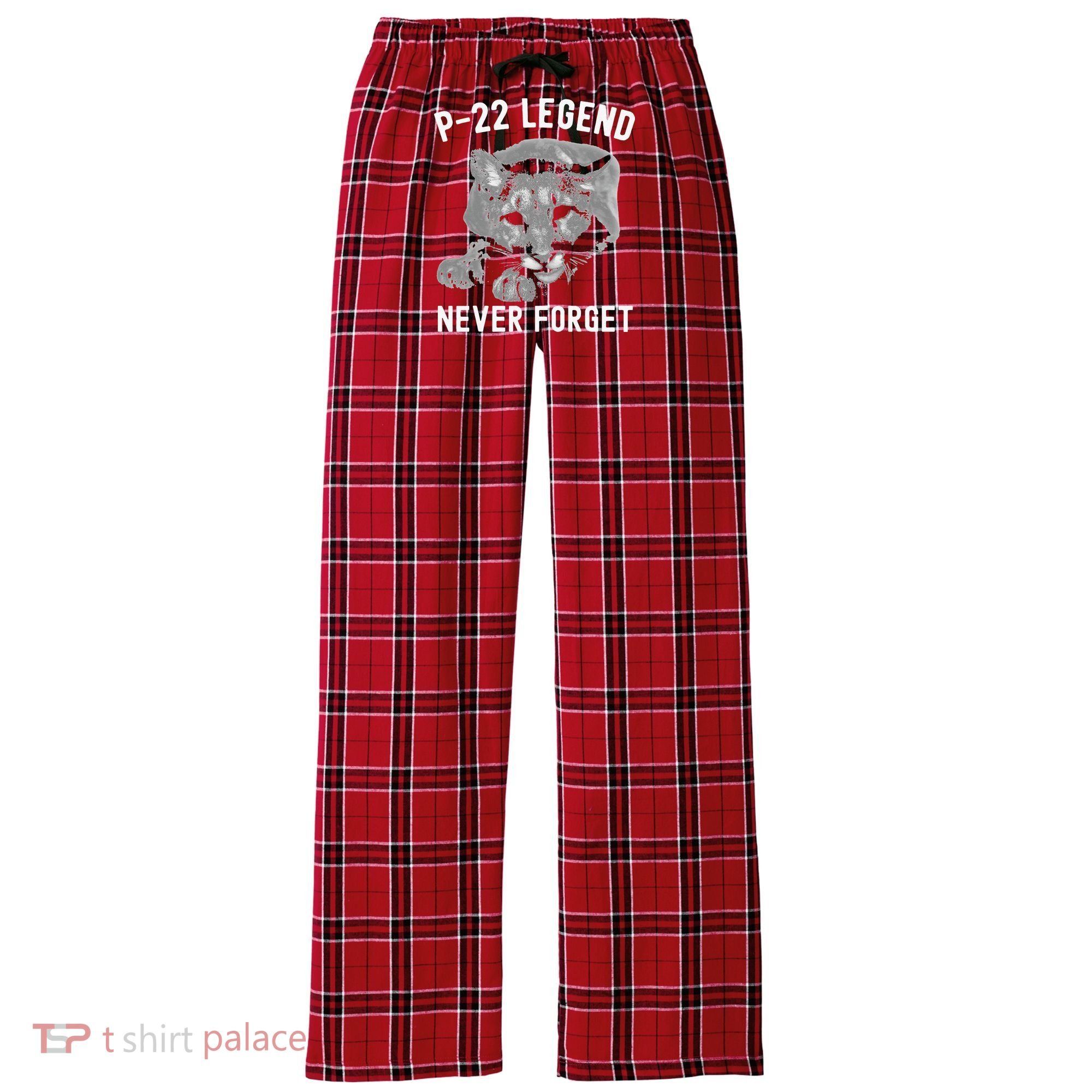 P-22 Mountain Lion Never Forget P-22 Exotic Animals Women's Flannel Plaid Pajama Pants