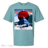 Pyramid Mountain Landscape Art Sueded Cloud Jersey T-Shirt thumb 0