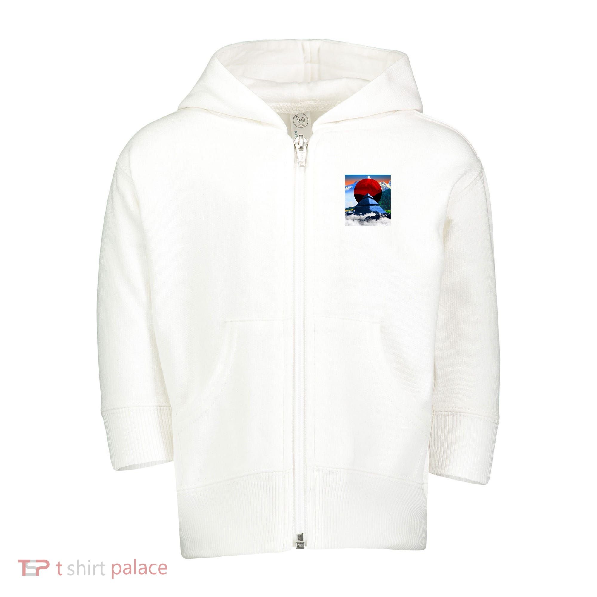 Pyramid Mountain Landscape Art Toddler Zip Fleece Hoodie