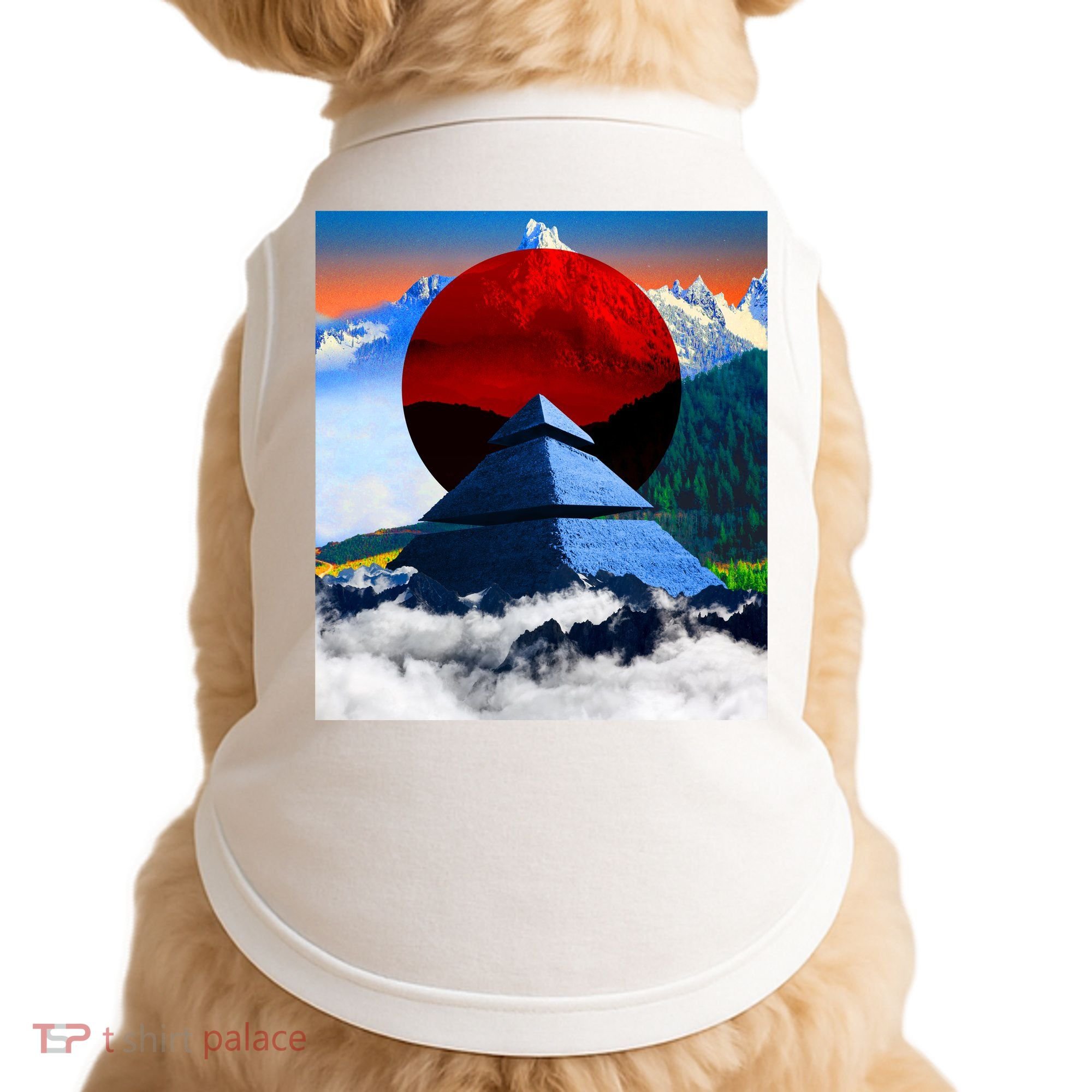 Pyramid Mountain Landscape Art Doggie Tank