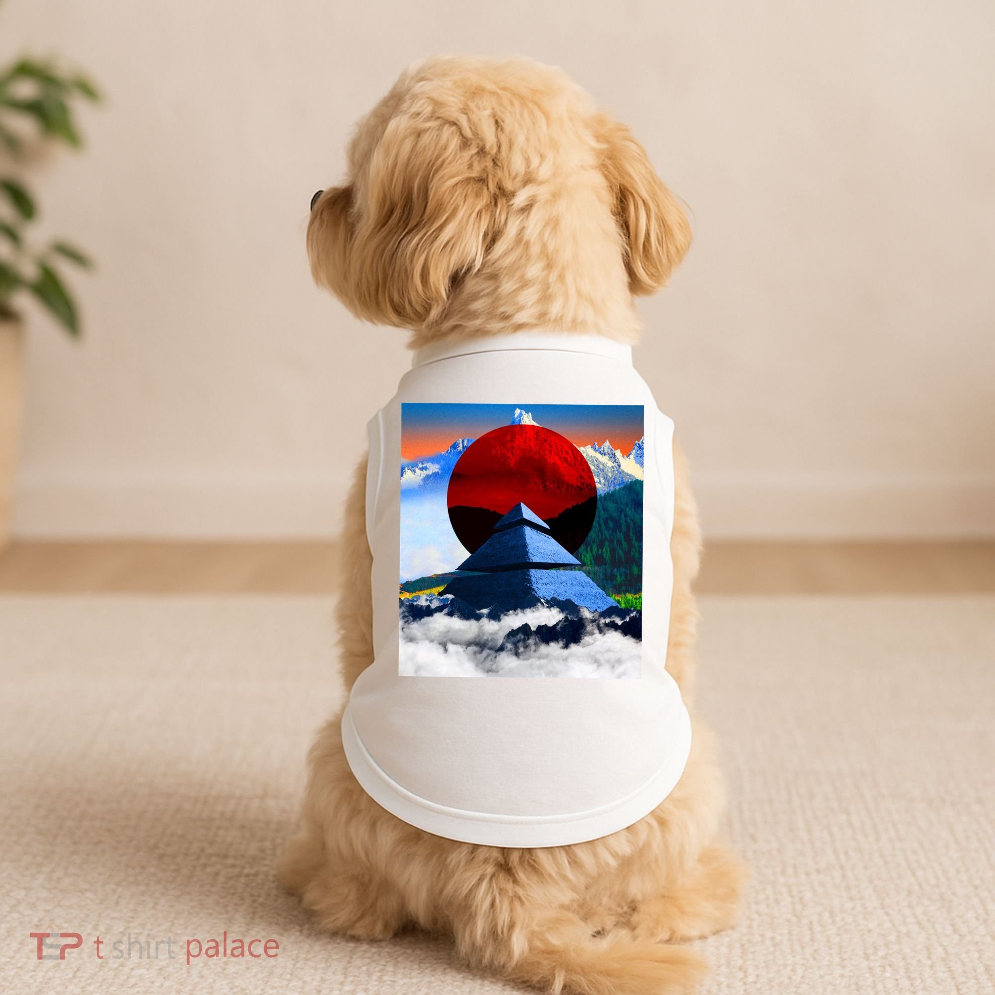 Pyramid Mountain Landscape Art Doggie Tank