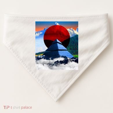 Pyramid Mountain Landscape Art USA-Made Doggie Bandana