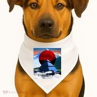 Pyramid Mountain Landscape Art USA-Made Doggie Bandana thumb 1