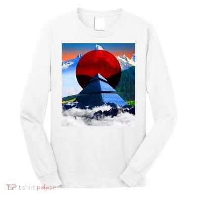 Pyramid Mountain Landscape Art Long Sleeve Shirt