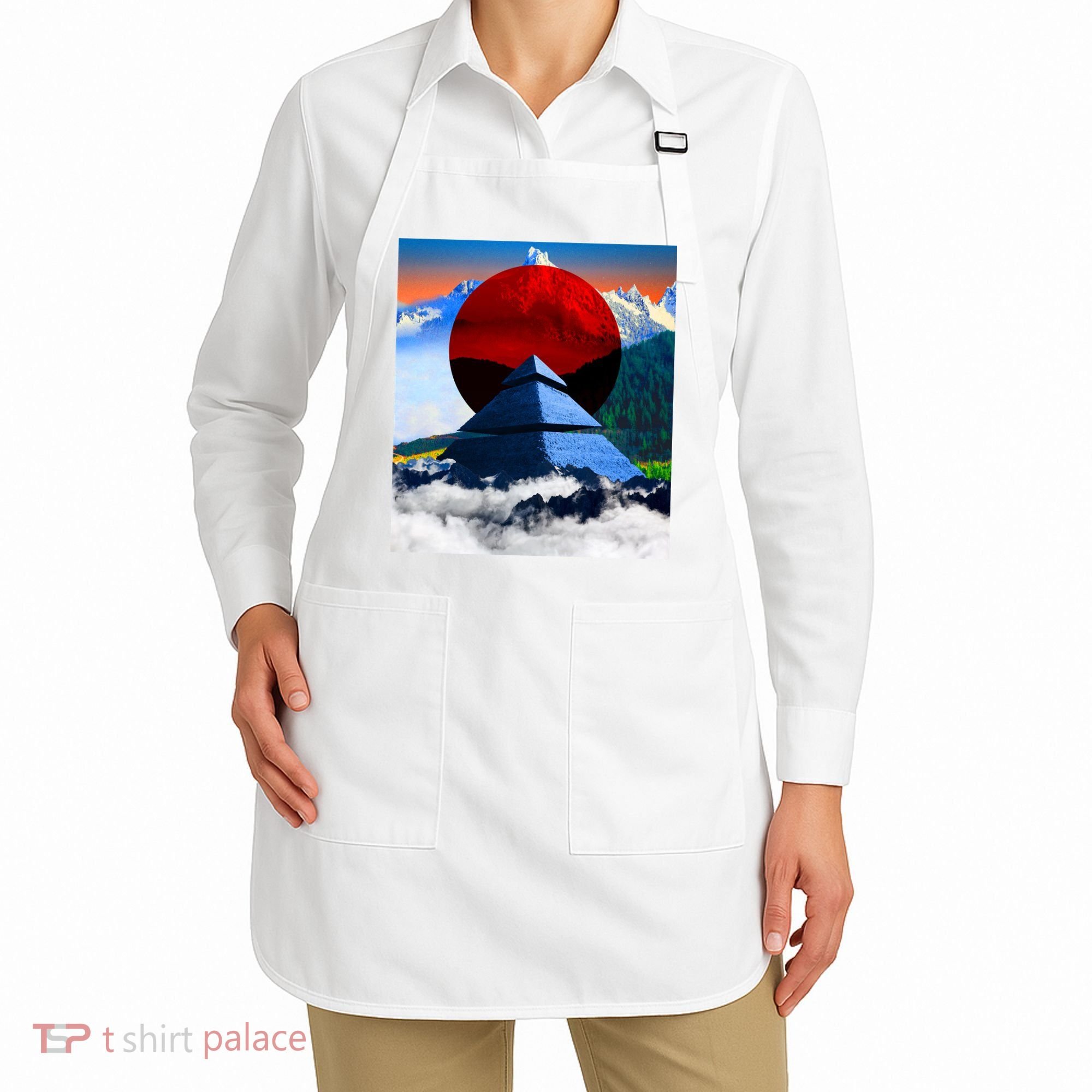 Pyramid Mountain Landscape Art Apron
