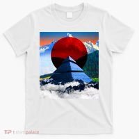 Pyramid Mountain Landscape Art T-Shirt thumb 0