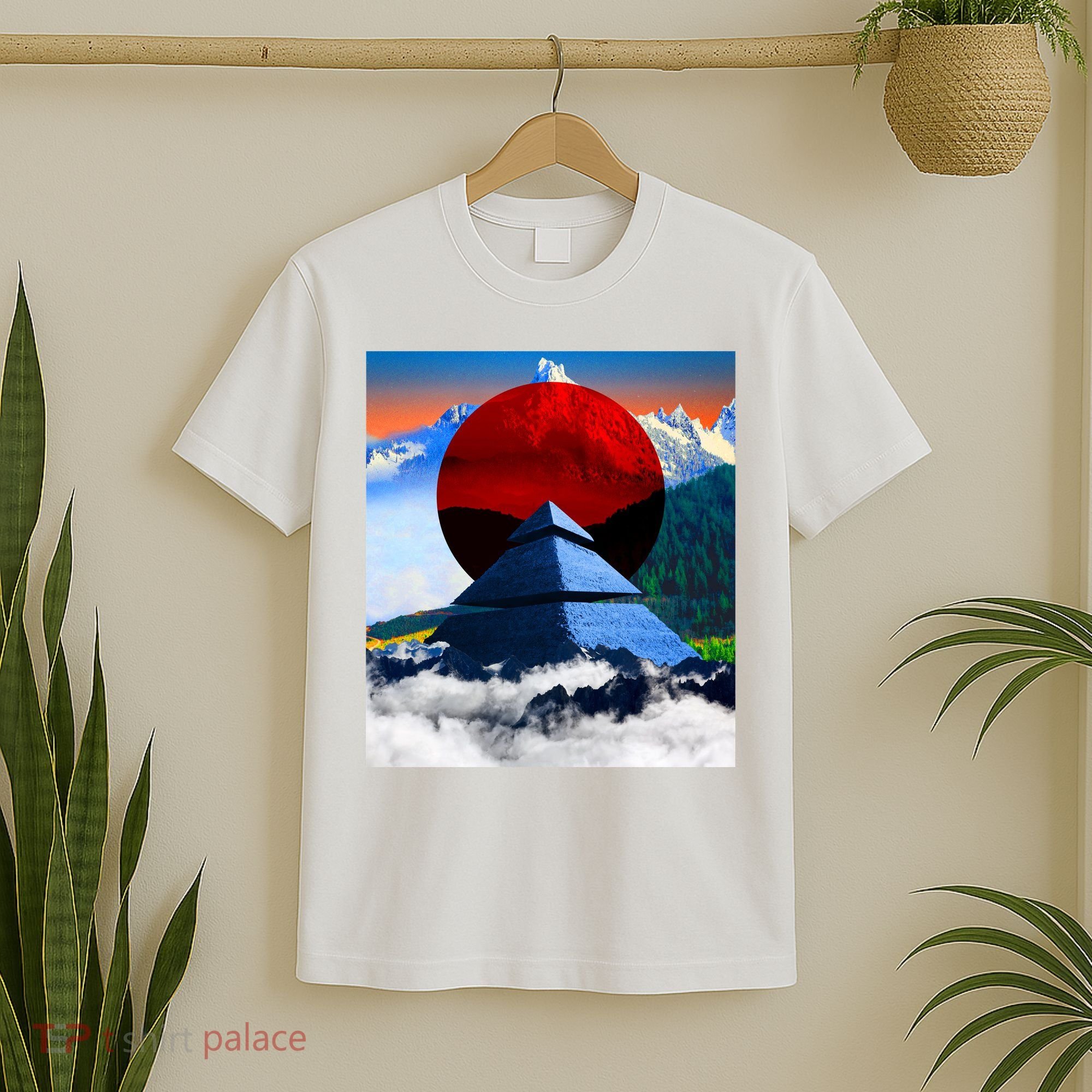 Pyramid Mountain Landscape Art T-Shirt