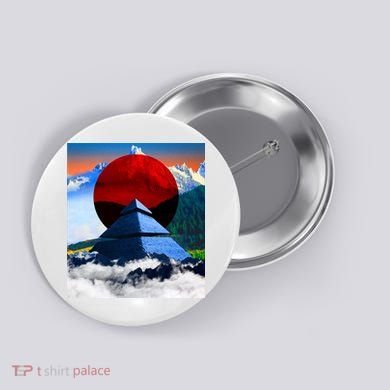 Pyramid Mountain Landscape Art Button