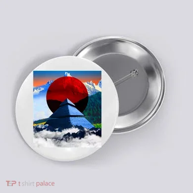 Pyramid Mountain Landscape Art Button
