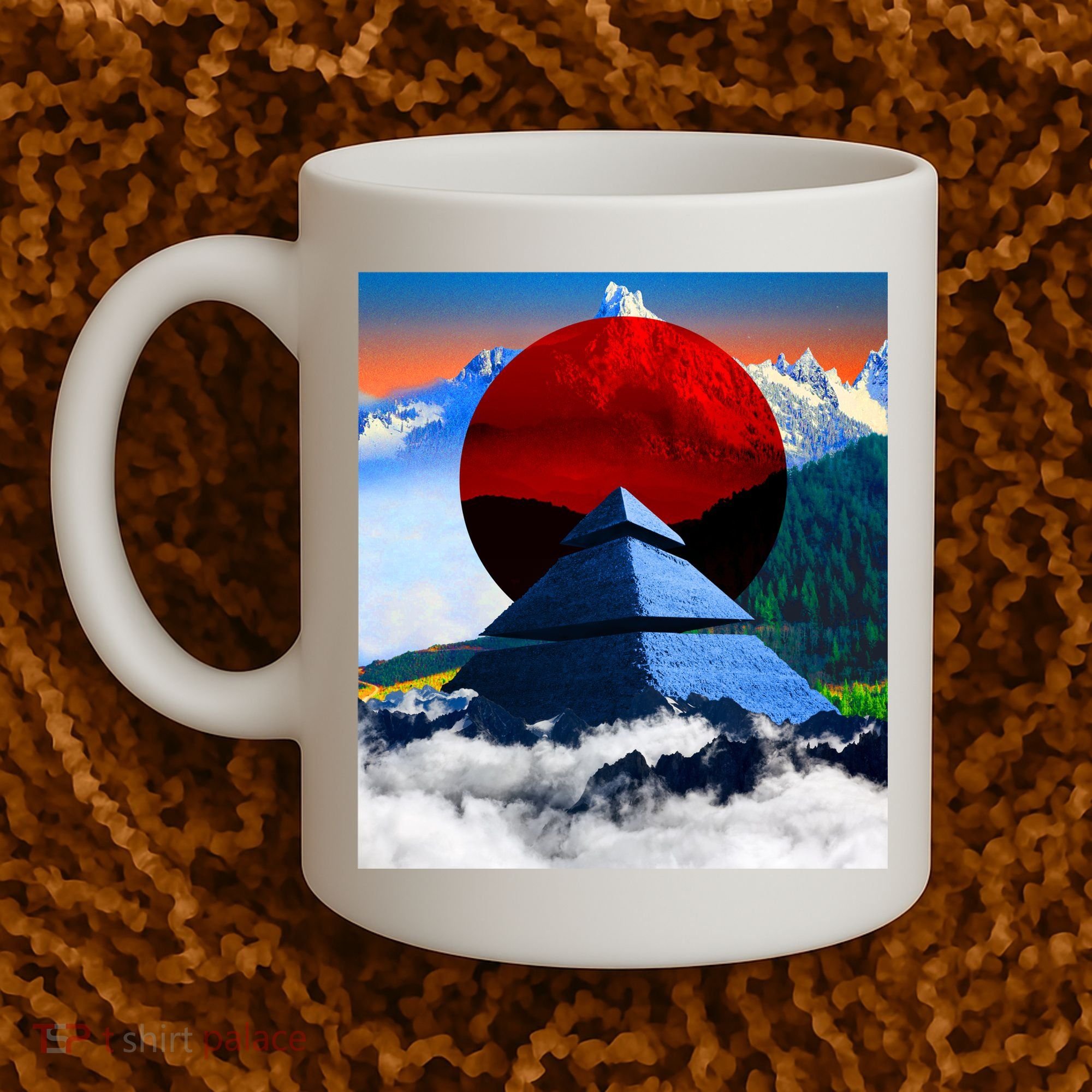 Pyramid Mountain Landscape Art Coffee Mug