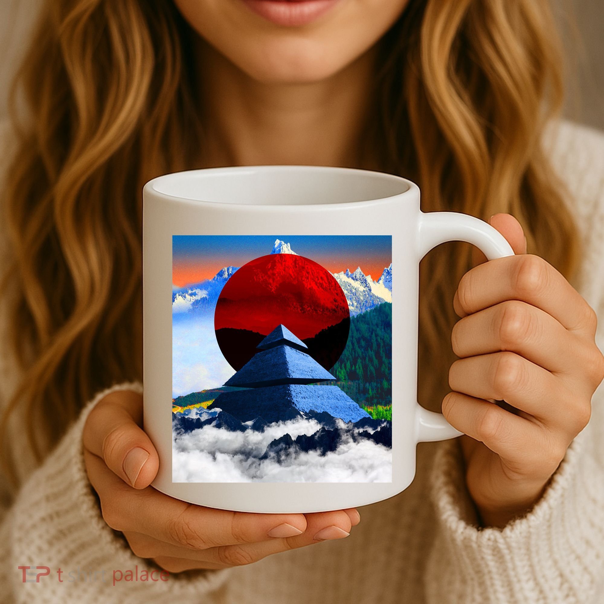 Pyramid Mountain Landscape Art Coffee Mug