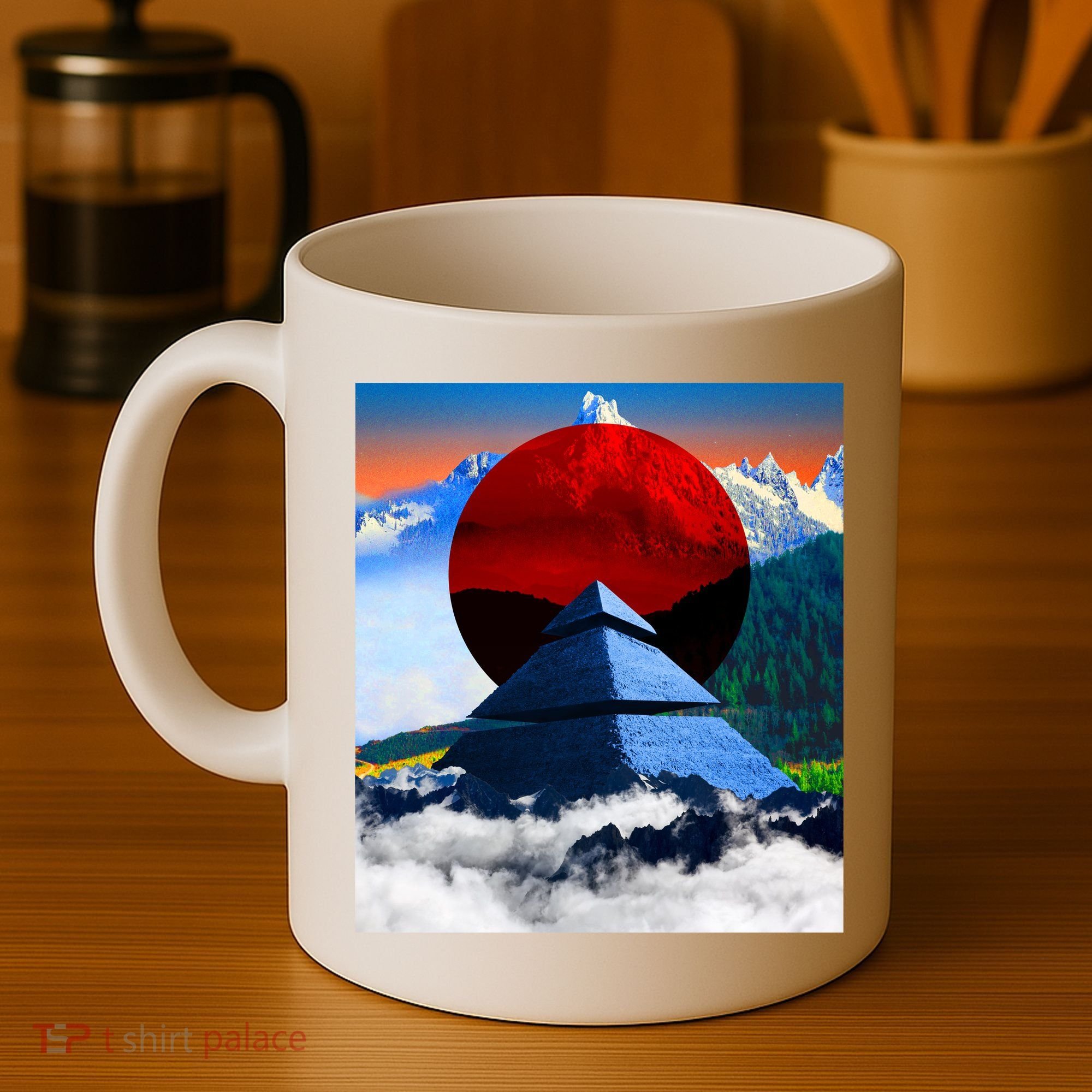 Pyramid Mountain Landscape Art Coffee Mug