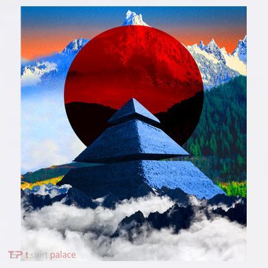 Pyramid Mountain Landscape Art Ladies PosiCharge Competitor Racerback Tank