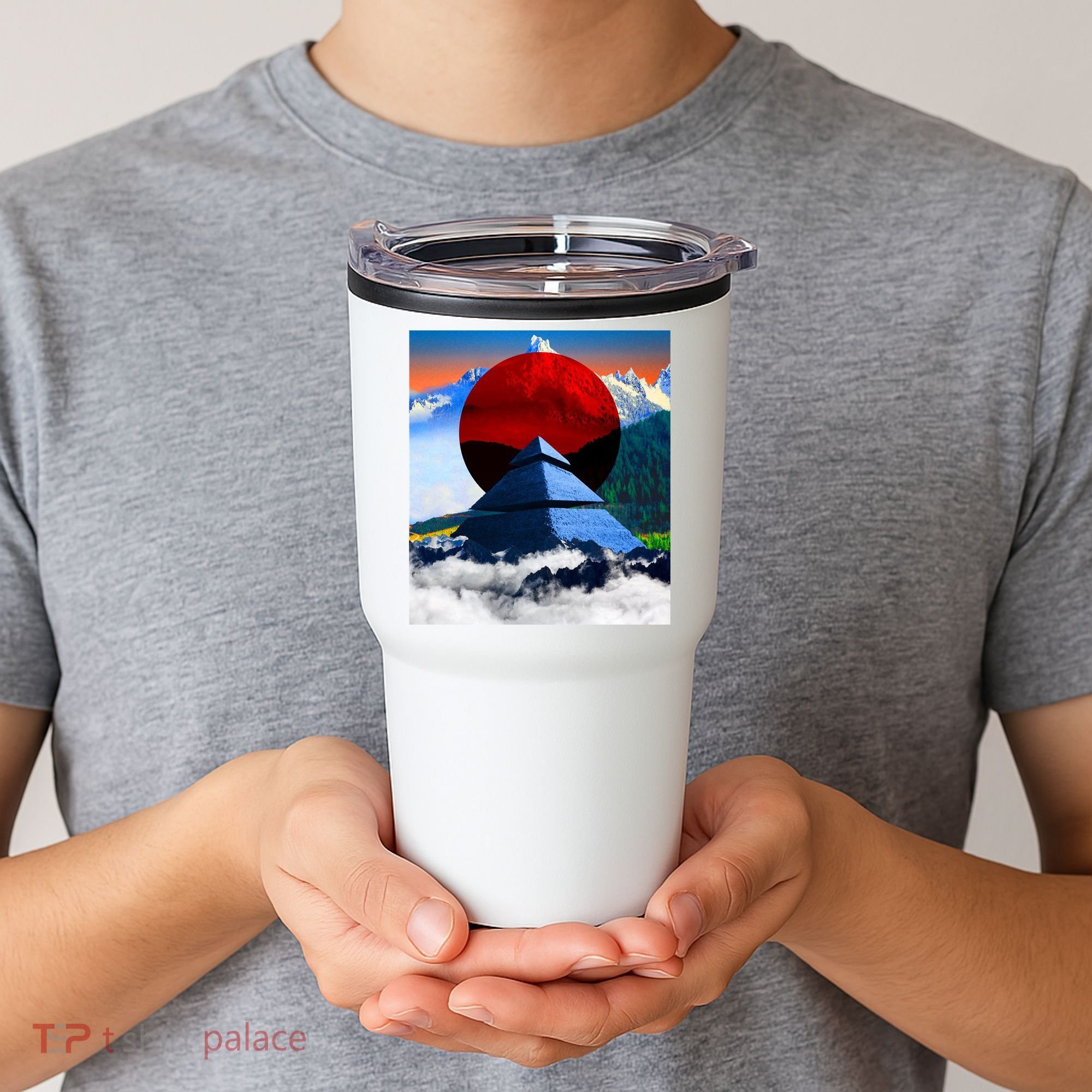 Pyramid Mountain Landscape Art Tumbler