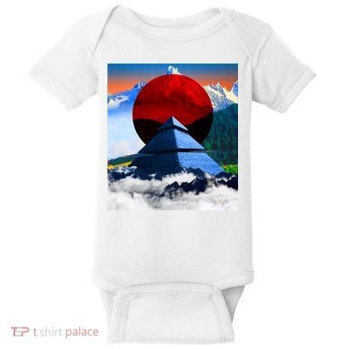 Pyramid Mountain Landscape Art Baby Bodysuit