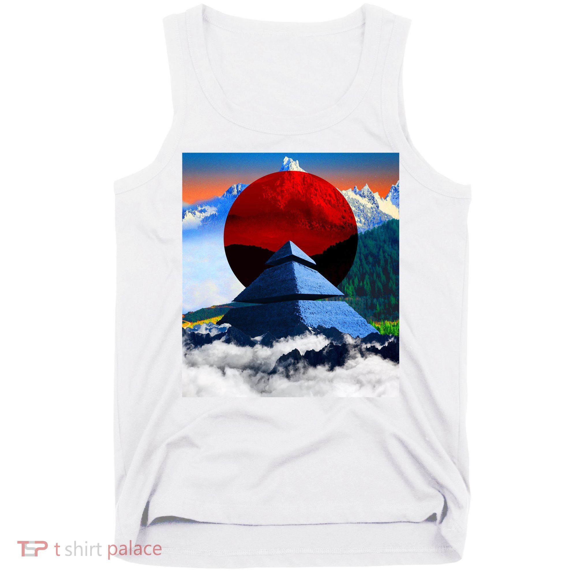 Pyramid Mountain Landscape Art Tank Top
