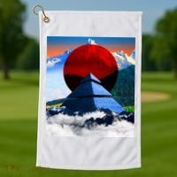 Pyramid Mountain Landscape Art Golf Towel thumb 1