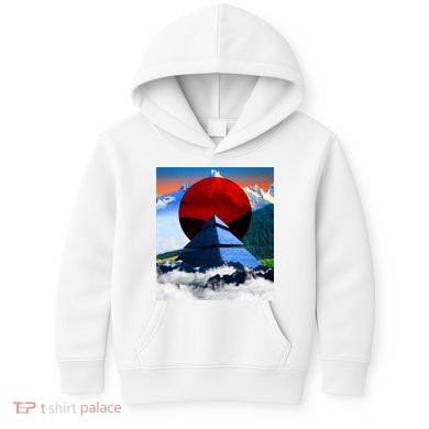 Pyramid Mountain Landscape Art Kids Hoodie