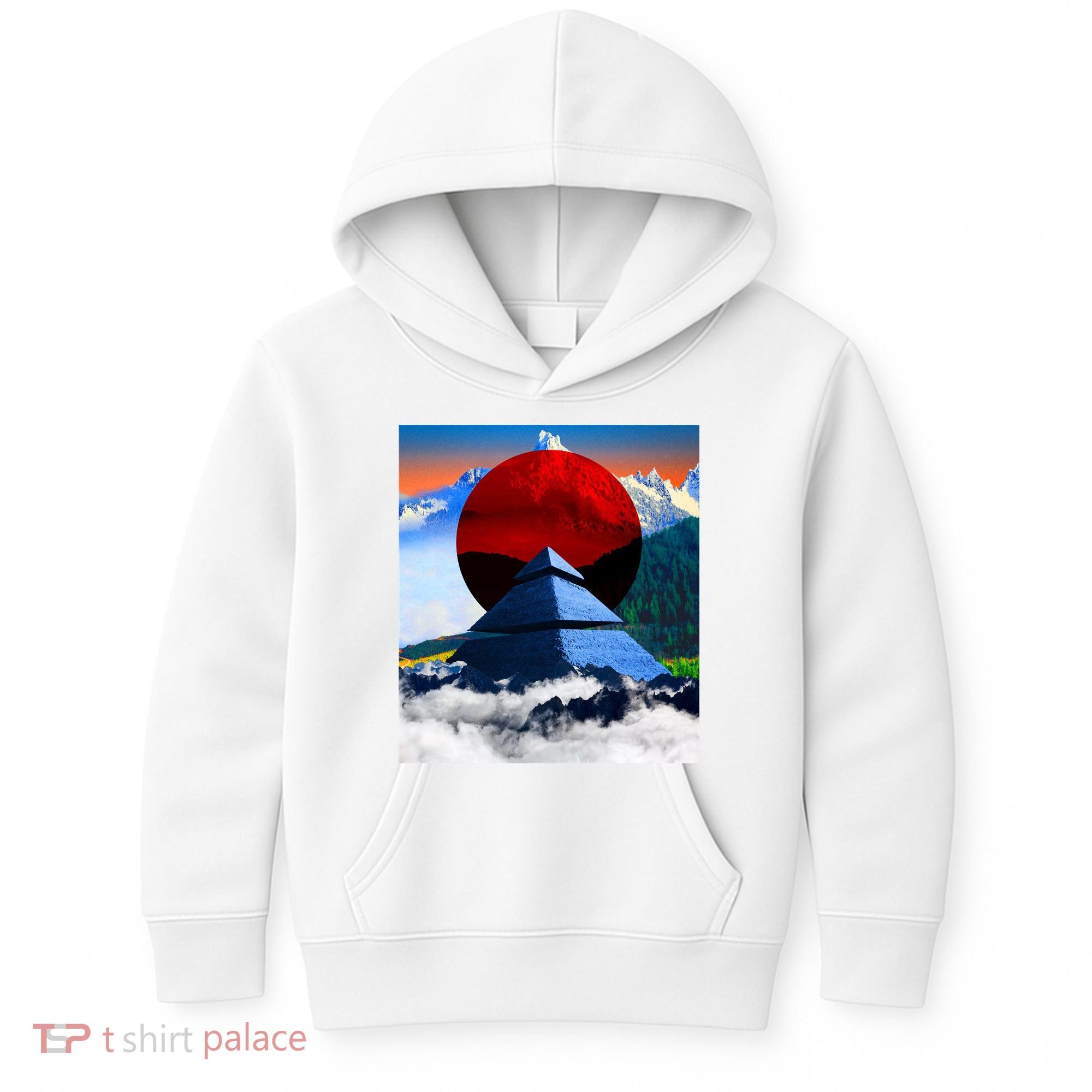 Pyramid Mountain Landscape Art Kids Hoodie