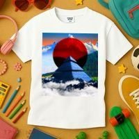 Pyramid Mountain Landscape Art Kids T-Shirt thumb 3