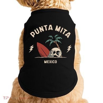 Punta Mita Mexico Vintage Surfing Skeleton Skull Doggie Tank